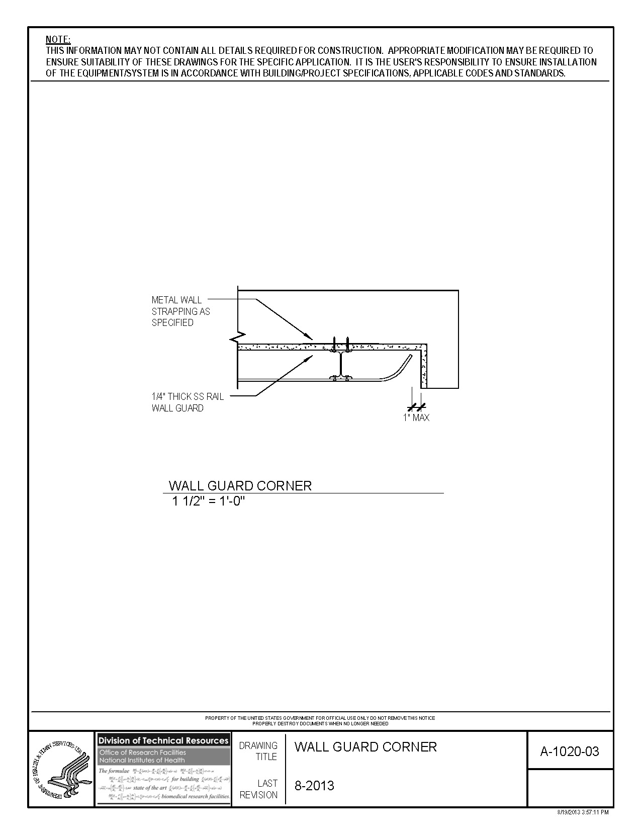 A-1020-03 Wall Guard Corner