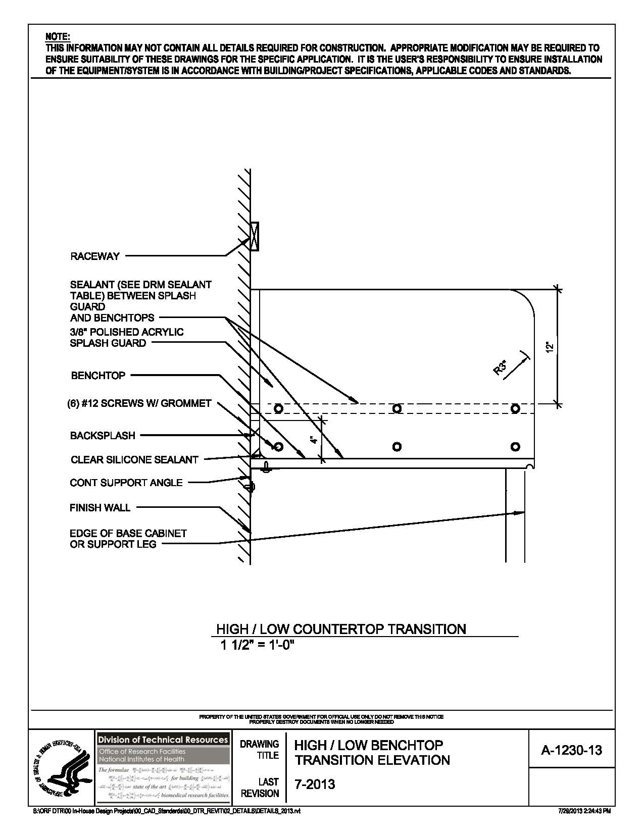 High / Low Benchtop Transition Elevation
