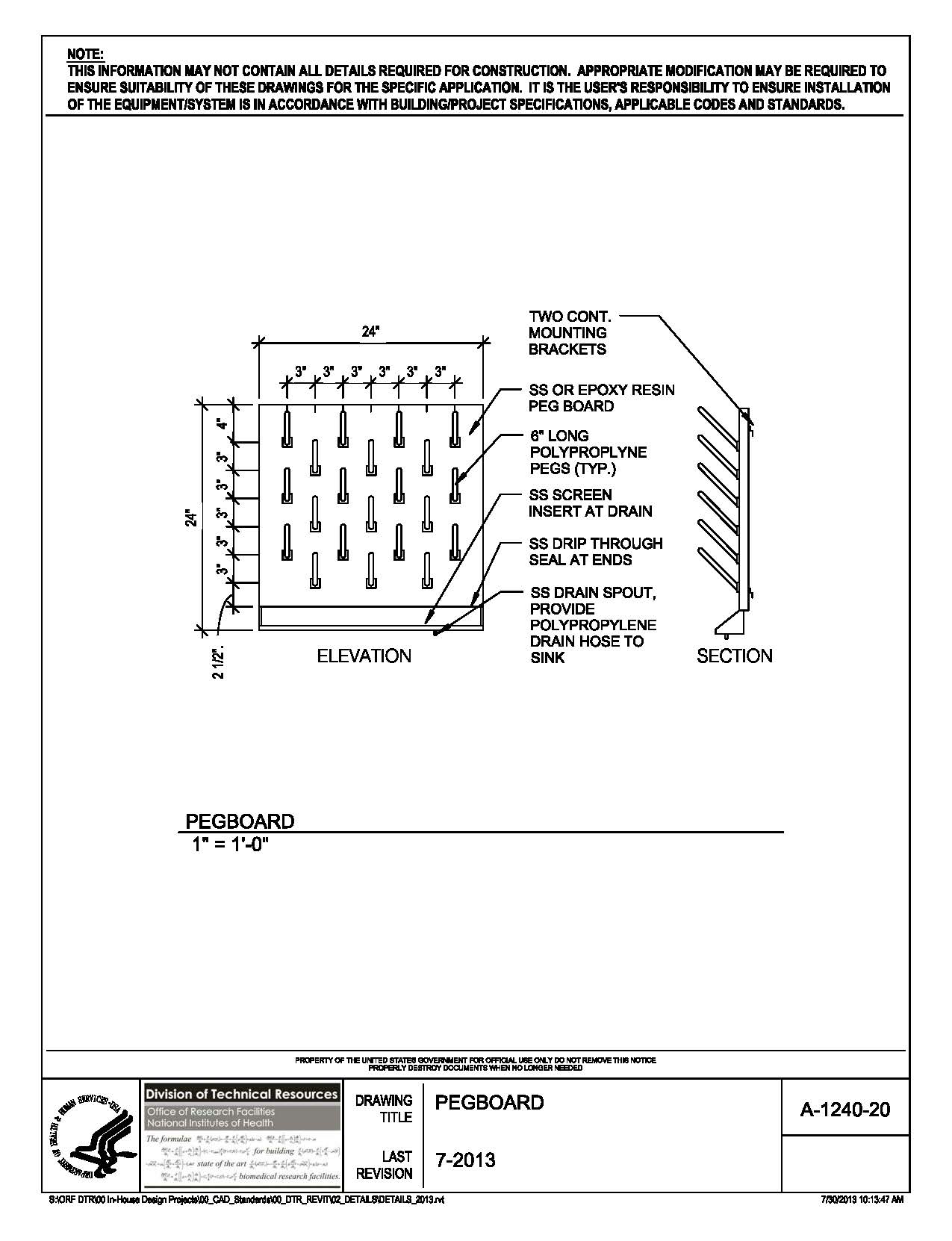 A-1240-20 Pegboard