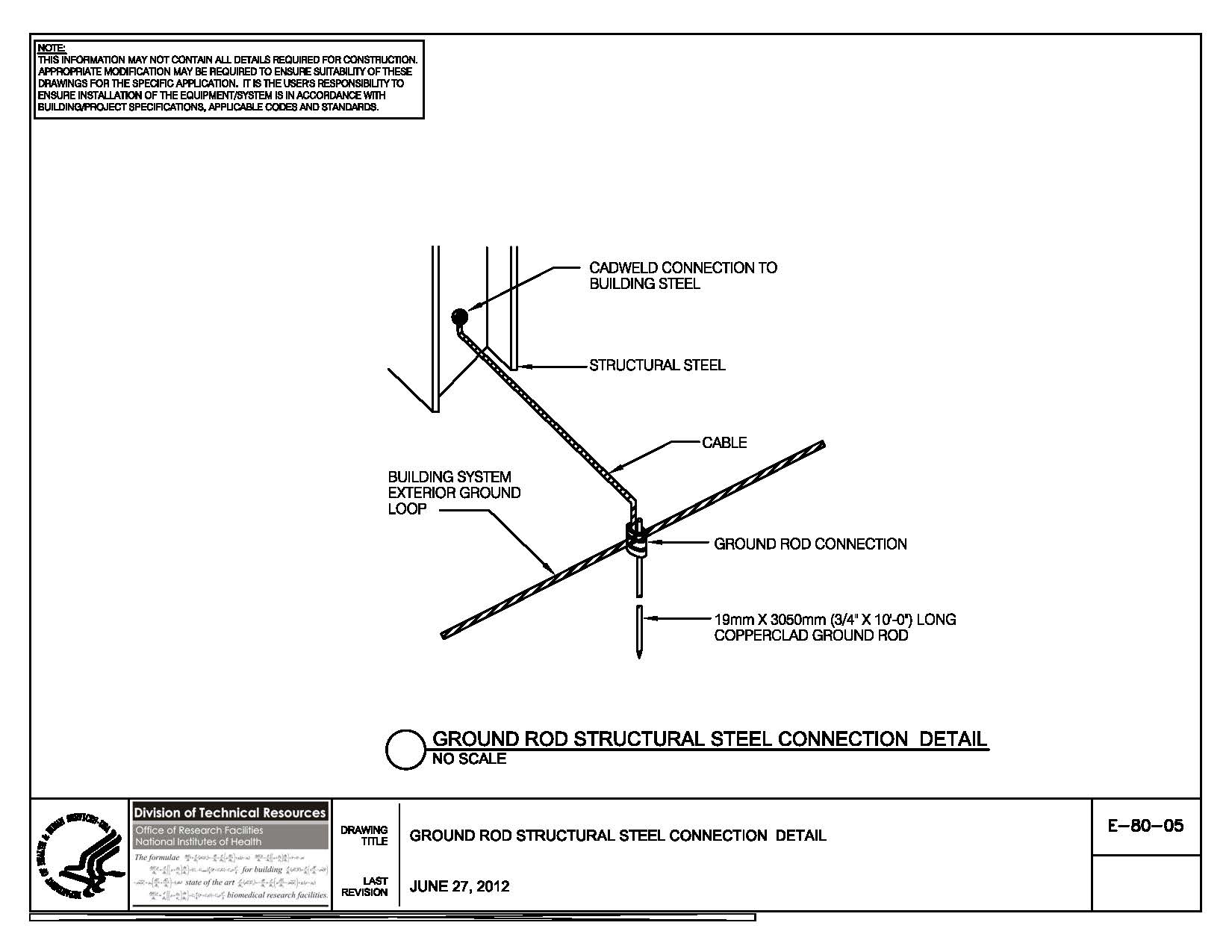 Thumbnail of E-80-05 Ground Rod Structural Steel Connection