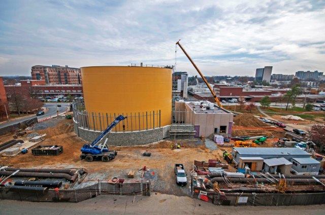 Picture of a water tank being built